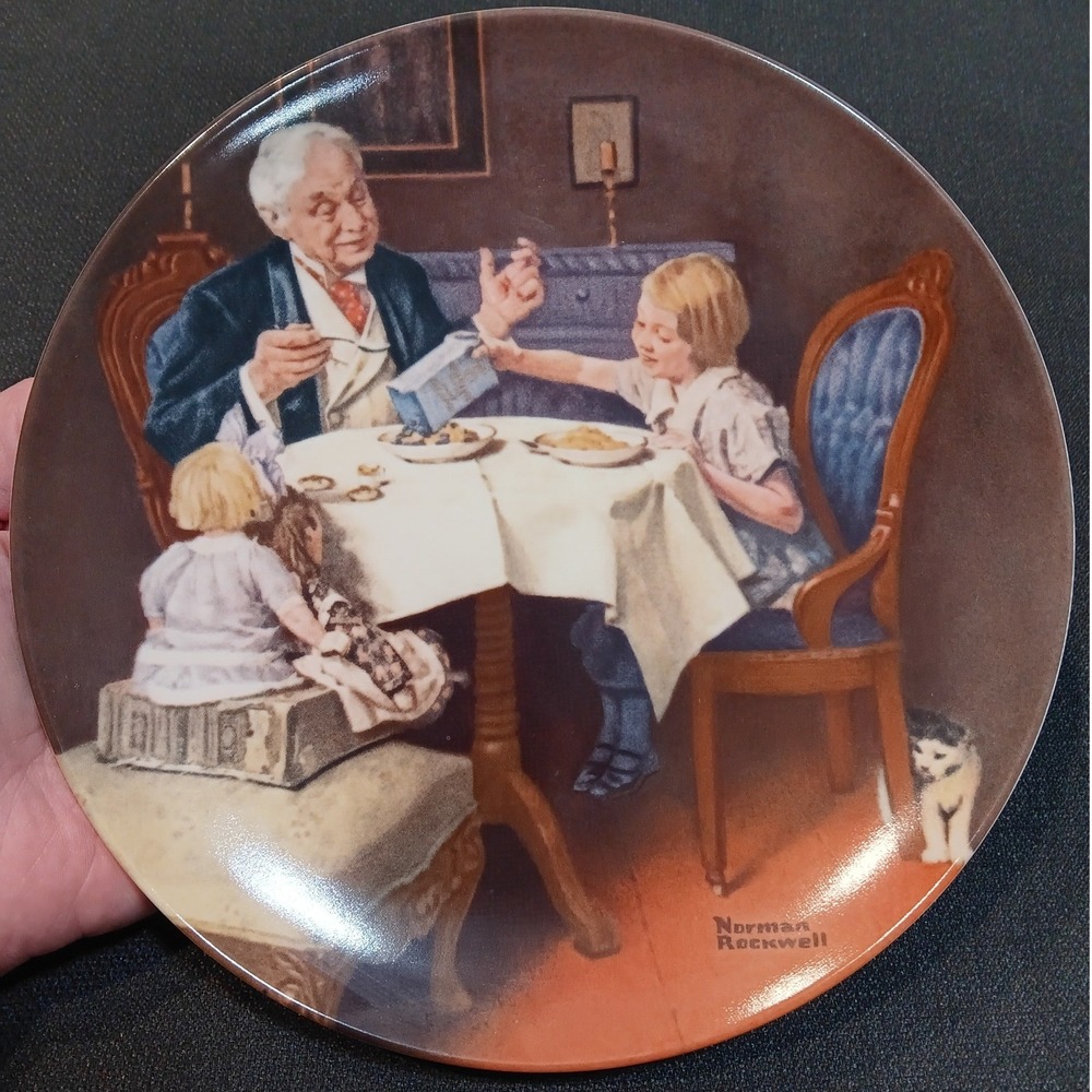 Norman Rockwell The Gourmet Edwin M Knowles Heritage Collection Plate 1985 8.5in